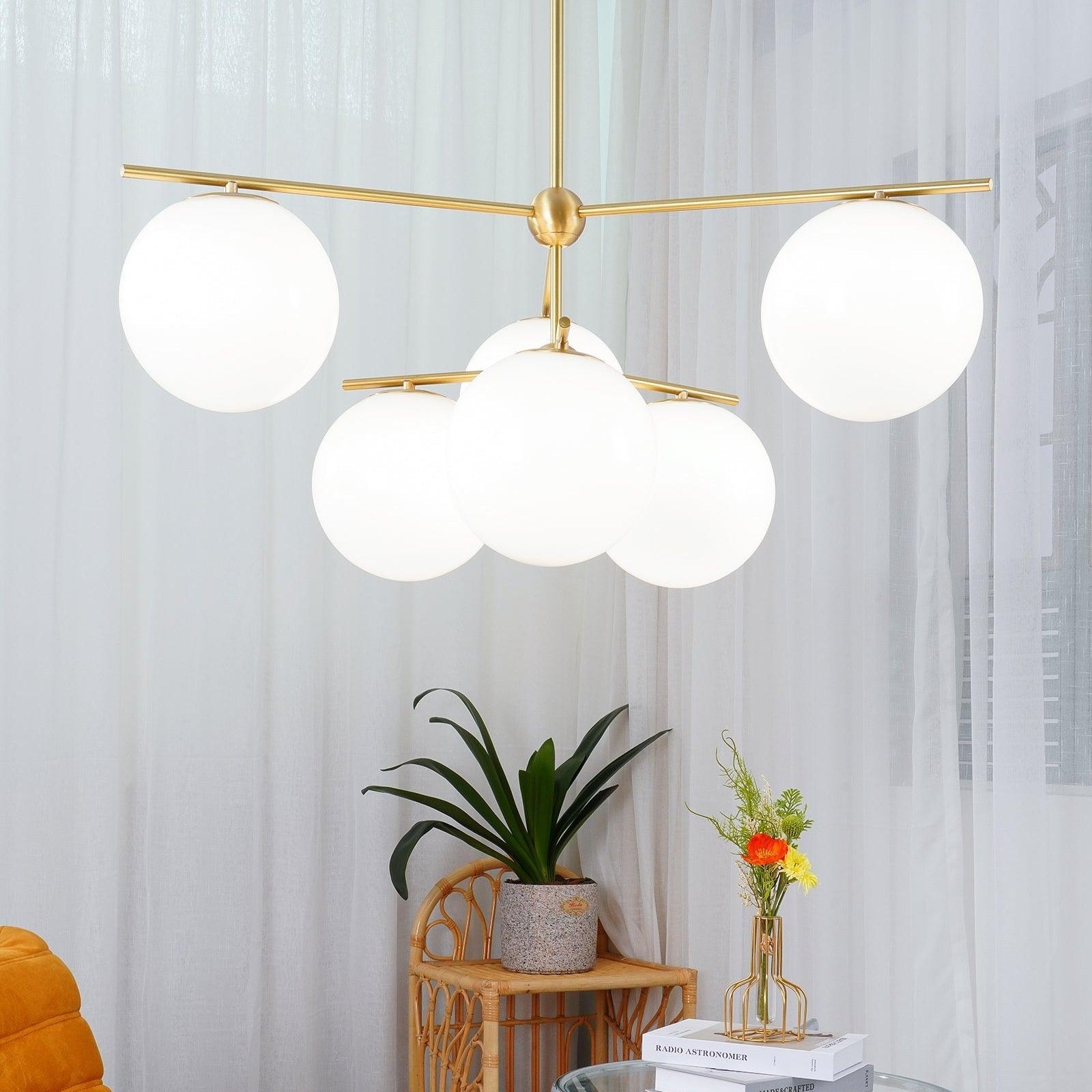 Brass Chandelier Circular Ceiling Light
