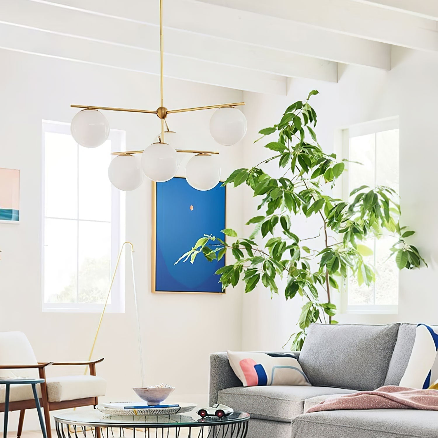 Brass Chandelier Circular Ceiling Light
