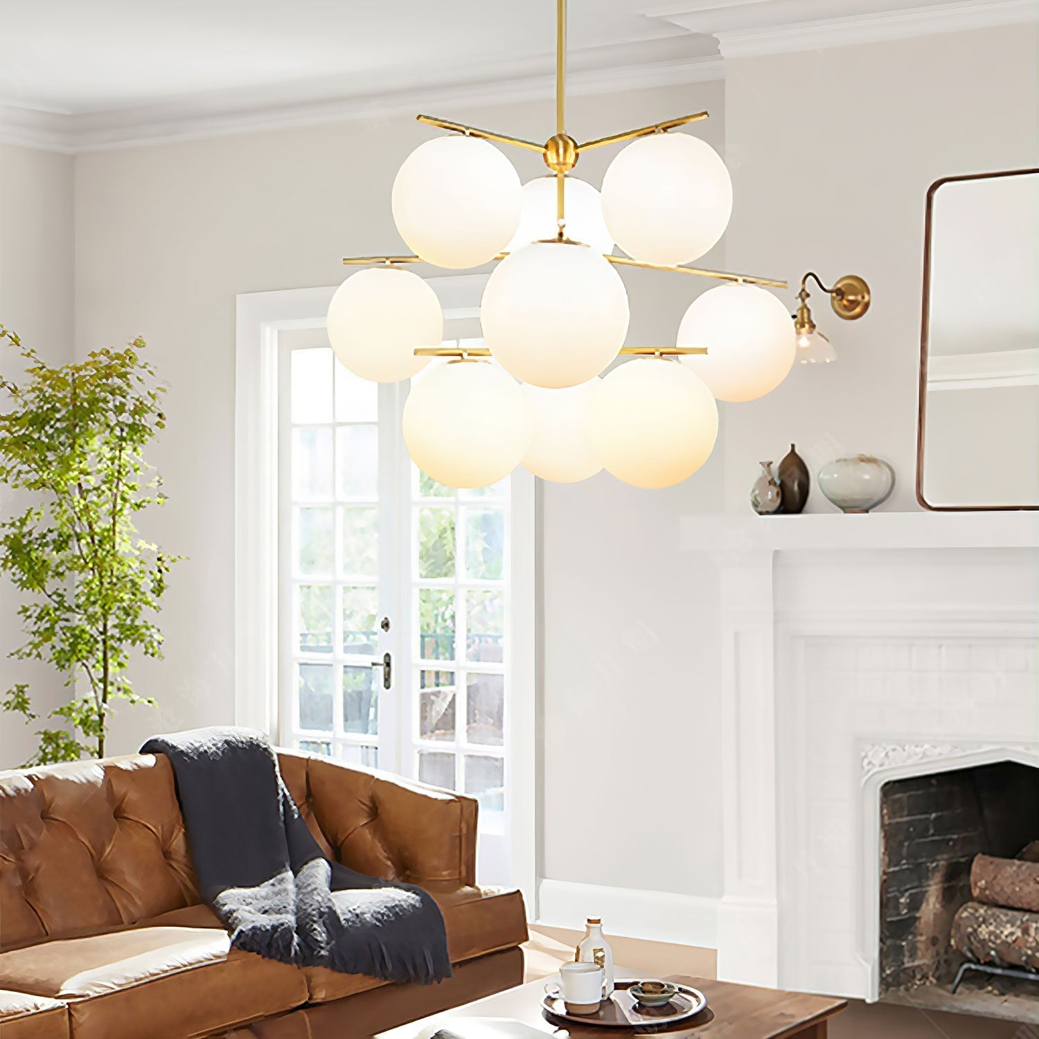 Brass Chandelier Circular Ceiling Light