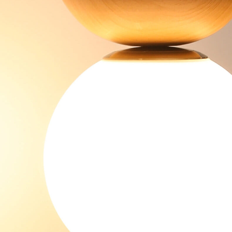 Modern Japanese Style LED Ceiling Light with Wooden Base