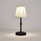 Wireless LED Table Lamp with Linen Shade and Brass Base