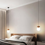 Modern Japanese Style LED Ceiling Light with Wooden Base
