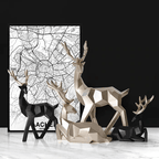 Modern Geometric Reindeer Figurine Sculpture Set of 2 for Home Decor