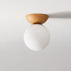 Modern Japanese Style LED Ceiling Light with Wooden Base