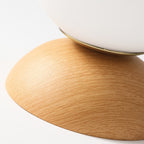 Modern Japanese Style LED Ceiling Light with Wooden Base