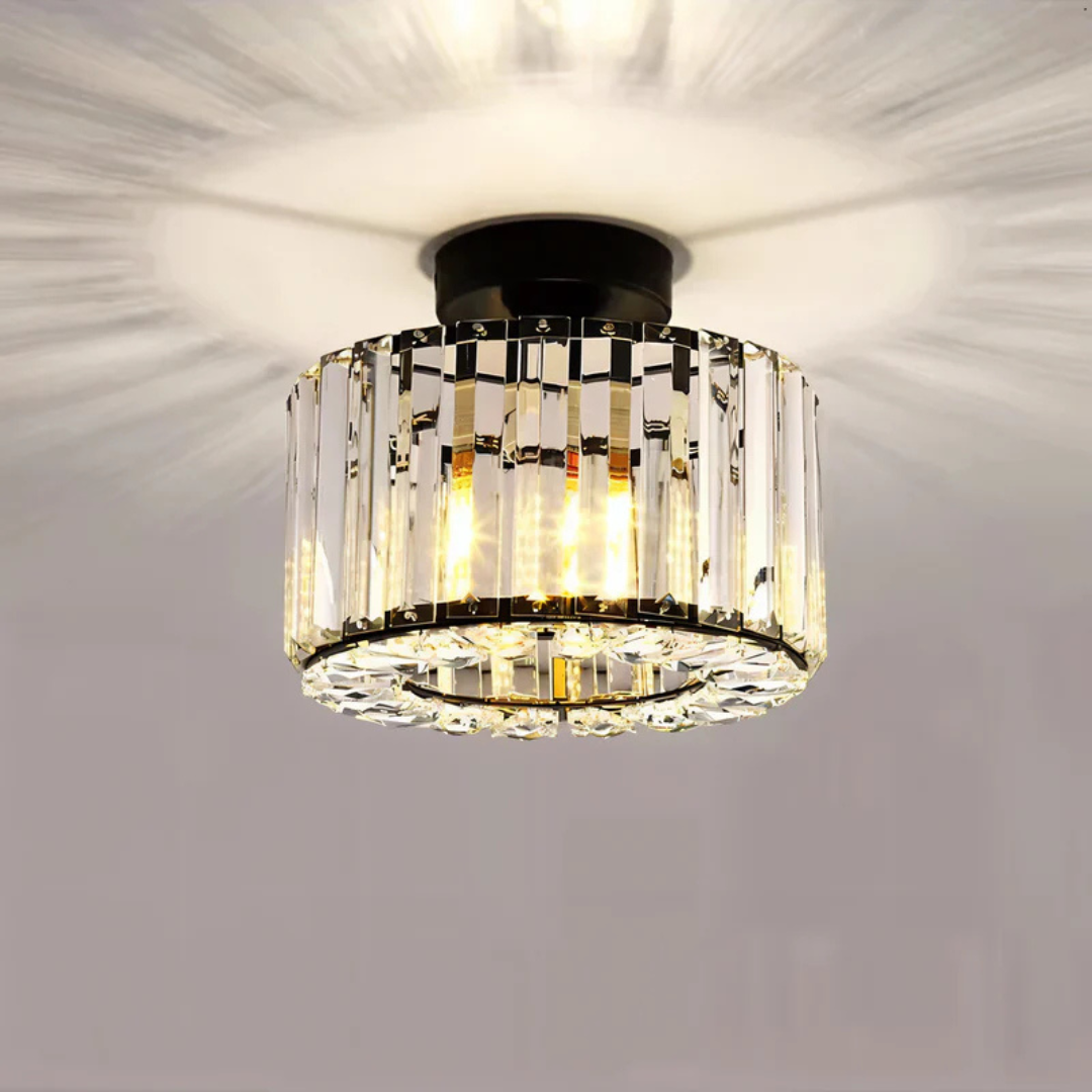 Modern Crystal Flush Mount Ceiling Light with LED for Living Room