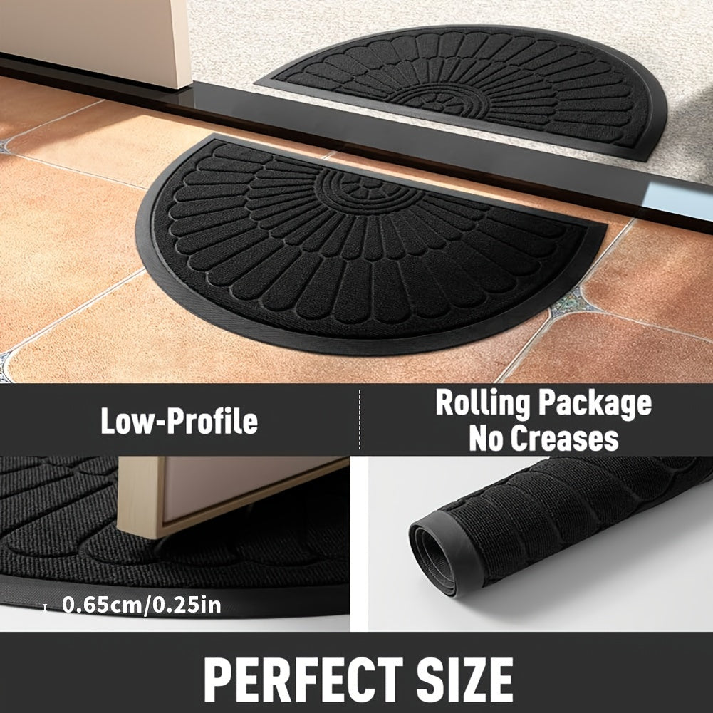 Half Round Rubber Door Mat with Non-Slip Backing