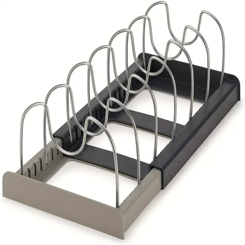 Adjustable Pan and Lid Organizer Rack for Kitchen