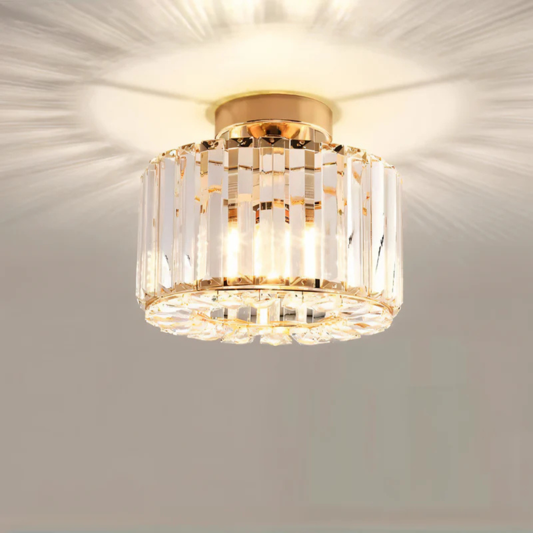 Modern Crystal Flush Mount Ceiling Light with LED for Living Room