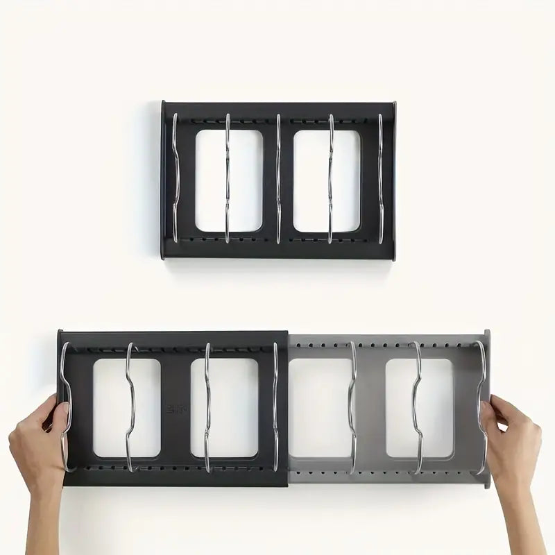 Adjustable Pan and Lid Organizer Rack for Kitchen