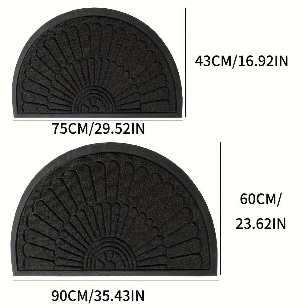 Half Round Rubber Door Mat with Non-Slip Backing
