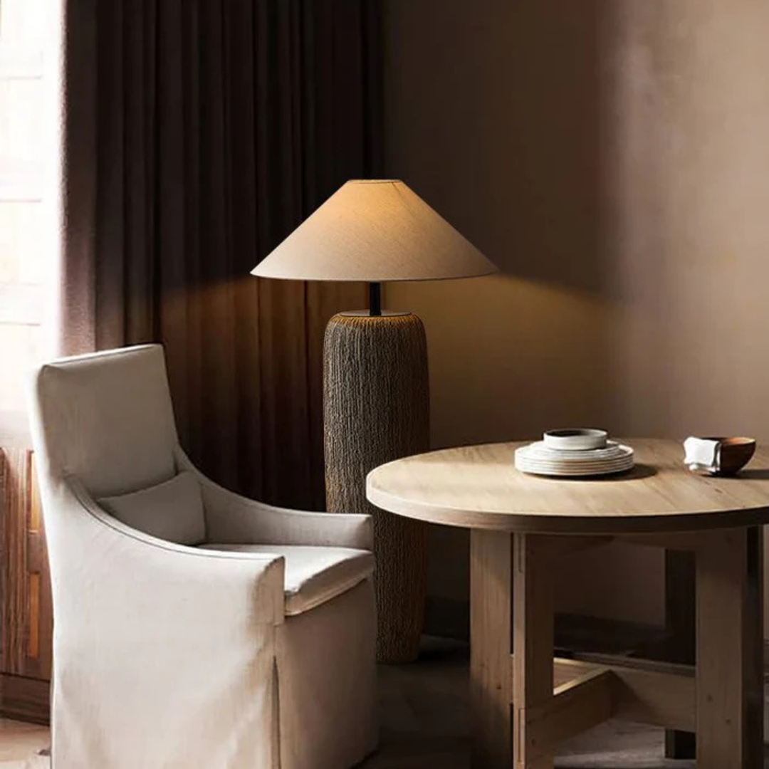 Wooden Floor Lamp Weathered Finish