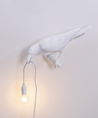 Artistic Crow Table Lamp with Hanging Bulb and E27 Socket
