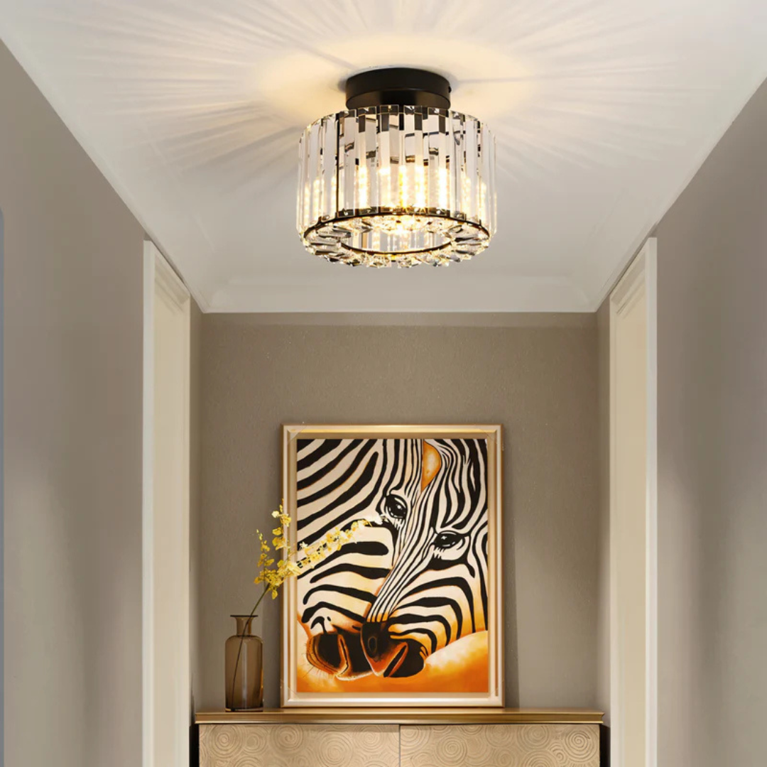 Modern Crystal Flush Mount Ceiling Light with LED for Living Room