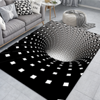 3D Optical Illusion Door Mat with Geometric Checkerboard Design