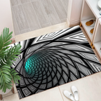 3D Optical Illusion Door Mat with Geometric Checkerboard Design