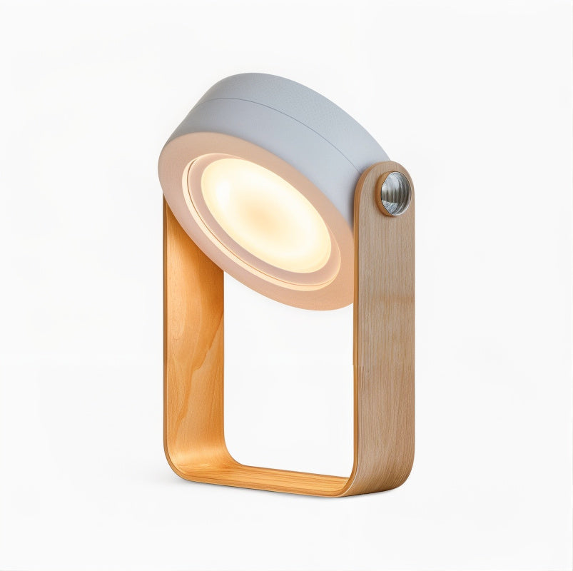 Dimmable LED Table Lamp with Adjustable Wooden Frame