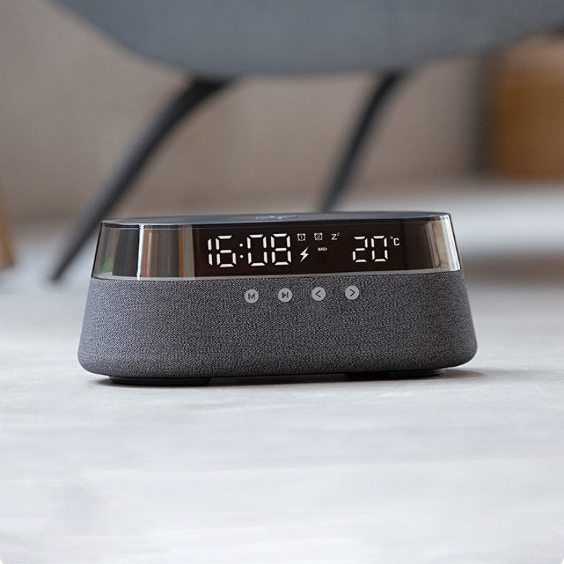 Wireless Charging Alarm Clock with Bluetooth Speaker and LED Night Light