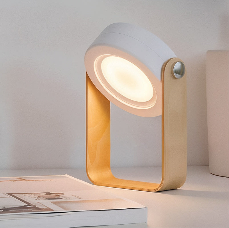 Dimmable LED Table Lamp with Adjustable Wooden Frame
