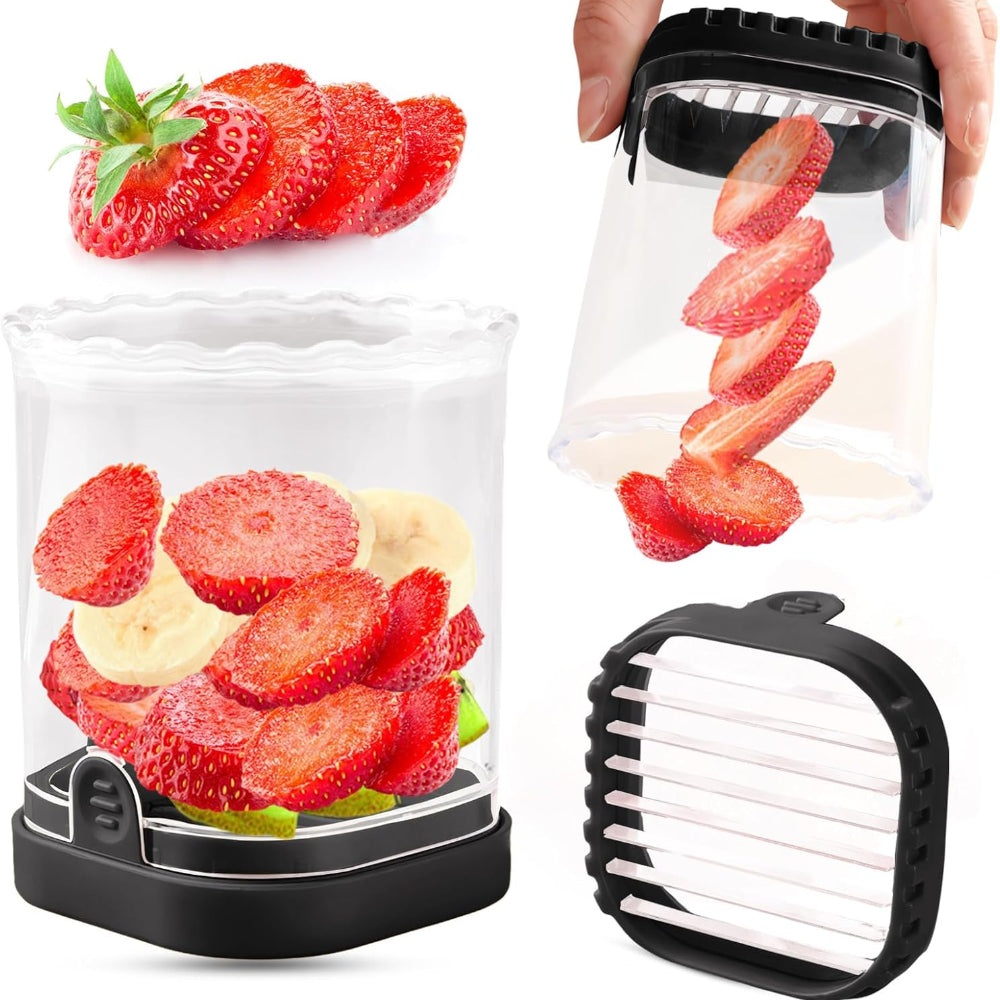 Fruit and Vegetable Slicer with Collection Container and Interchangeable Stainless Steel Blades