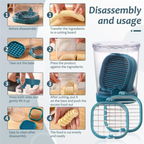 Fruit and Vegetable Slicer with Collection Container and Interchangeable Stainless Steel Blades