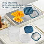 Fruit and Vegetable Slicer with Collection Container and Interchangeable Stainless Steel Blades