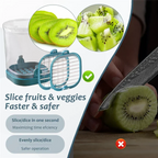 Fruit and Vegetable Slicer with Collection Container and Interchangeable Stainless Steel Blades