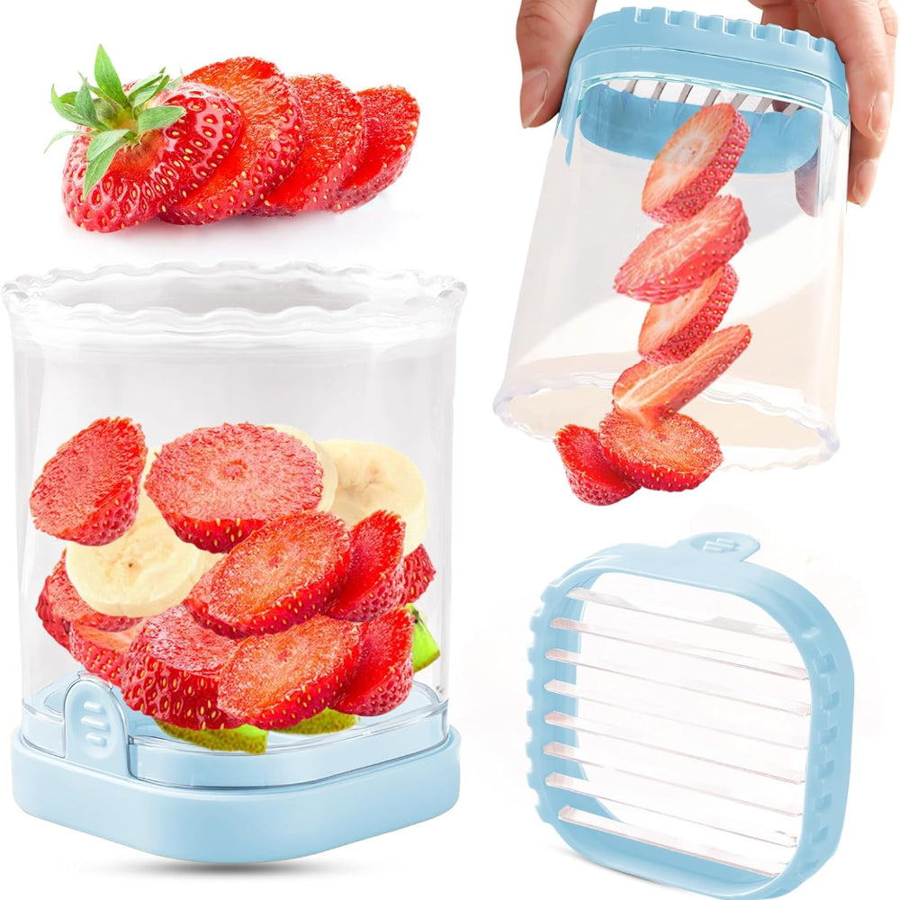 Fruit and Vegetable Slicer with Collection Container and Interchangeable Stainless Steel Blades
