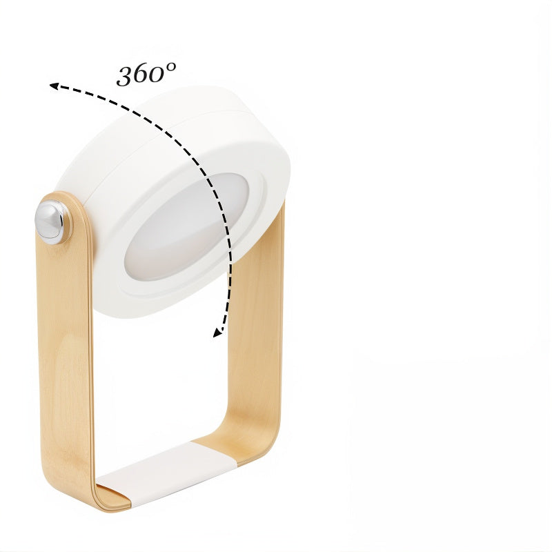 Dimmable LED Table Lamp with Adjustable Wooden Frame