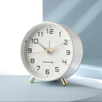 Scandinavian Silent Analog Table Clock with Quartz Movement