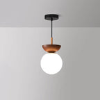 Modern Japanese Style LED Ceiling Light with Wooden Base