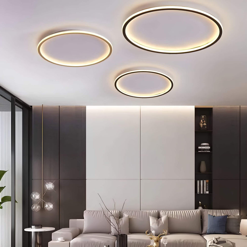 Modern Round LED Ceiling Light Flush Mount with Ambient Ring
