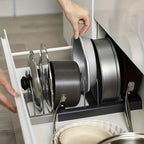 Adjustable Pan and Lid Organizer Rack for Kitchen