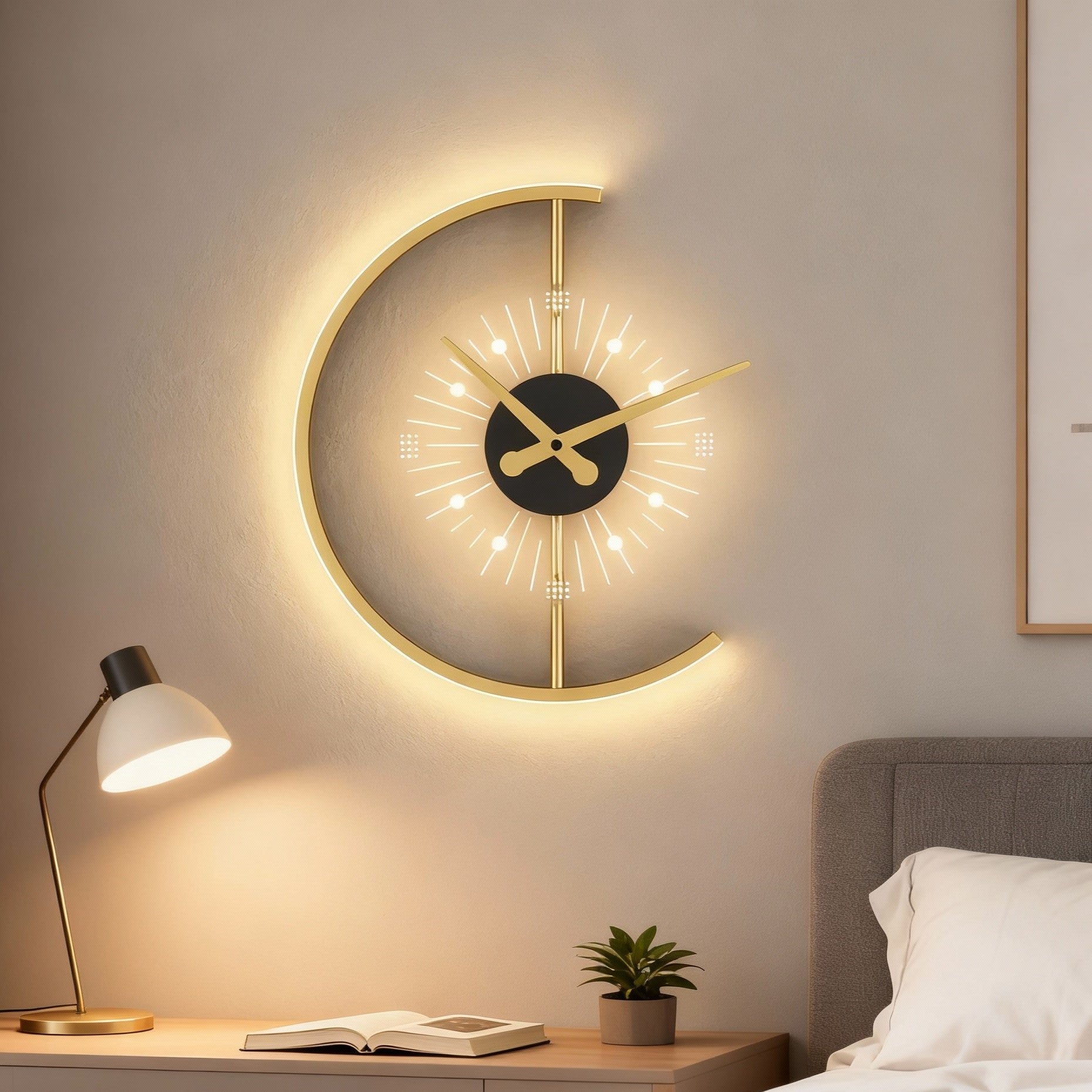 LED Wall Clock Circular 12 Inch Digital Display
