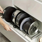 Adjustable Pan and Lid Organizer Rack for Kitchen
