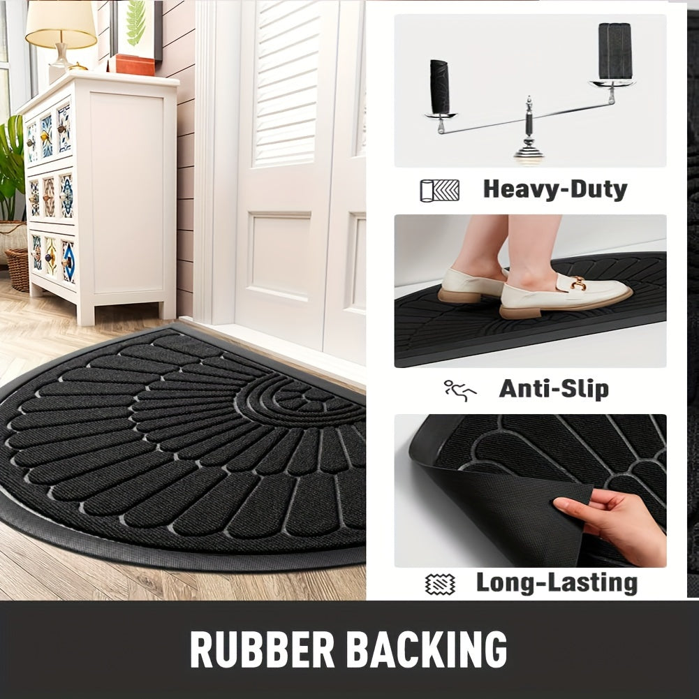 Half Round Rubber Door Mat with Non-Slip Backing