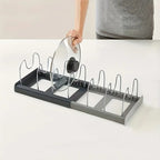 Adjustable Pan and Lid Organizer Rack for Kitchen