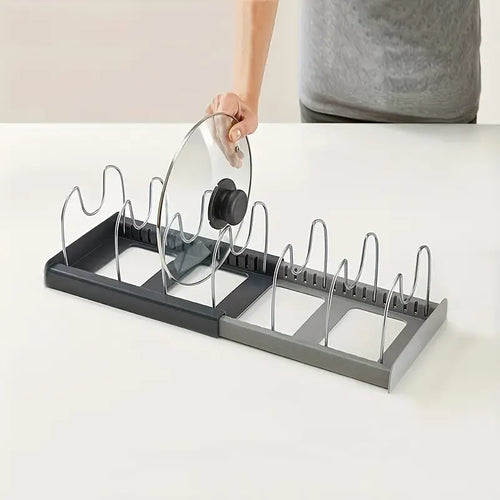 Adjustable Pan and Lid Organizer Rack for Kitchen