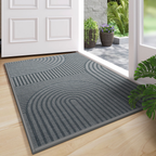 Rectangular Anti-Slip Door Mat with Ribbed Pattern
