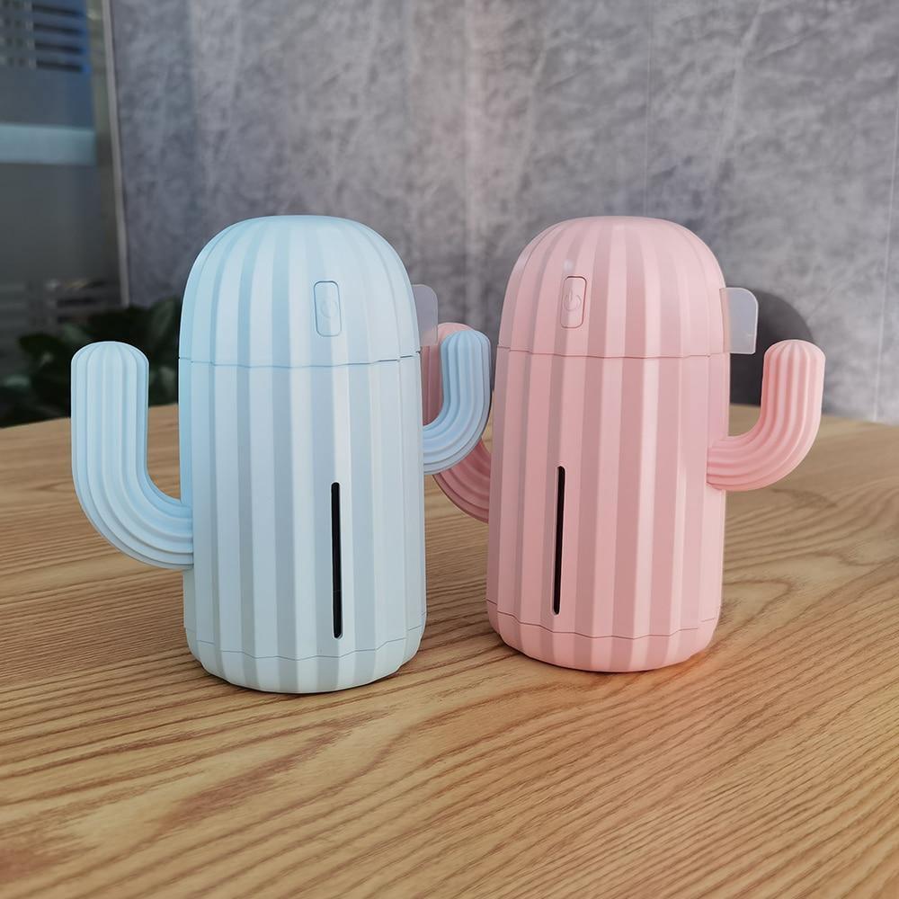 Mini Cactus Shape USB Air Humidifier with LED Light for Bedroom