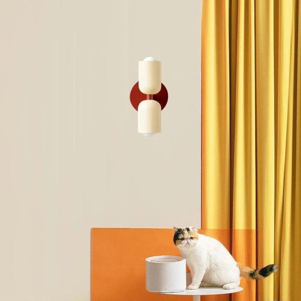 Scandinavian Double Head Wall Lamp with Dual LED Light for Bedroom