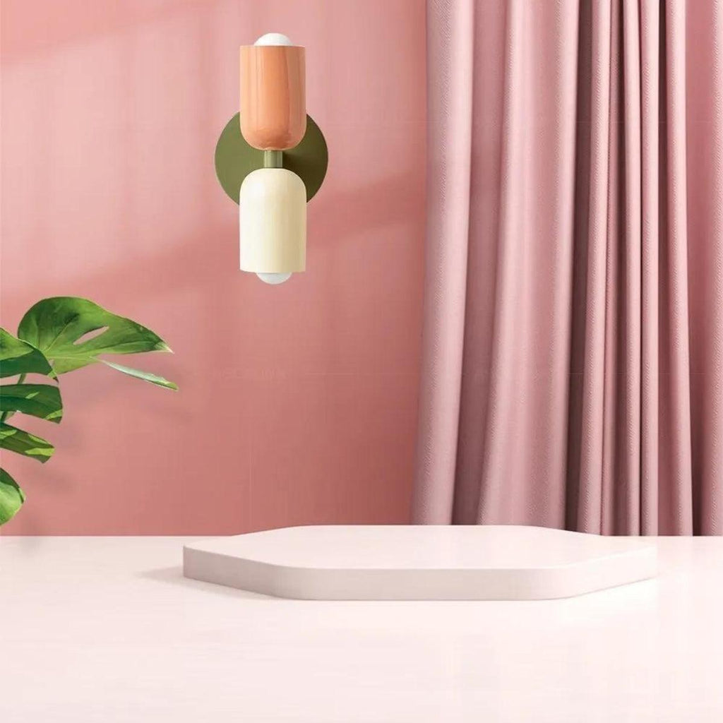 Scandinavian Double Head Wall Lamp with Dual LED Light for Bedroom