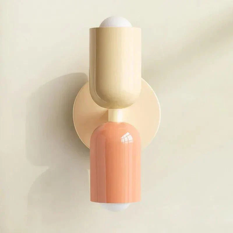 Scandinavian Double Head Wall Lamp with Dual LED Light for Bedroom