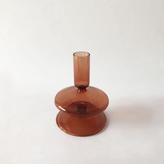 Modern Glass Candle Stick Holders Set