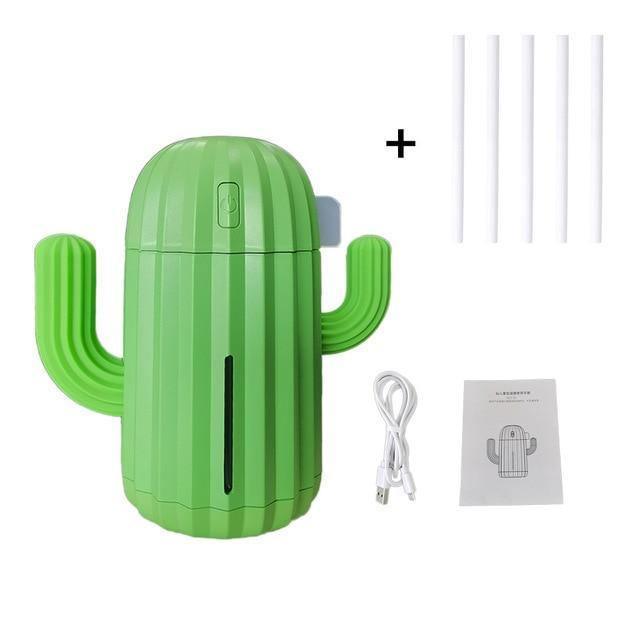 Mini Cactus Shape USB Air Humidifier with LED Light for Bedroom