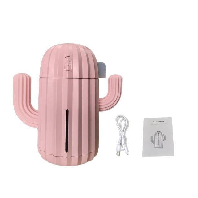 Mini Cactus Shape USB Air Humidifier with LED Light for Bedroom