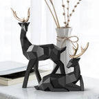 Modern Geometric Reindeer Figurine Sculpture Set of 2 for Home Decor